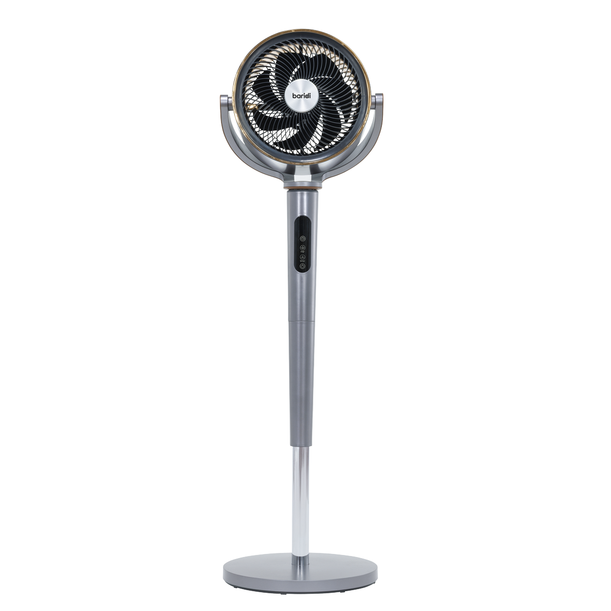 12" Pedestal Fan with Remote Control, Back Light & 12hr Timer - Grey DH264