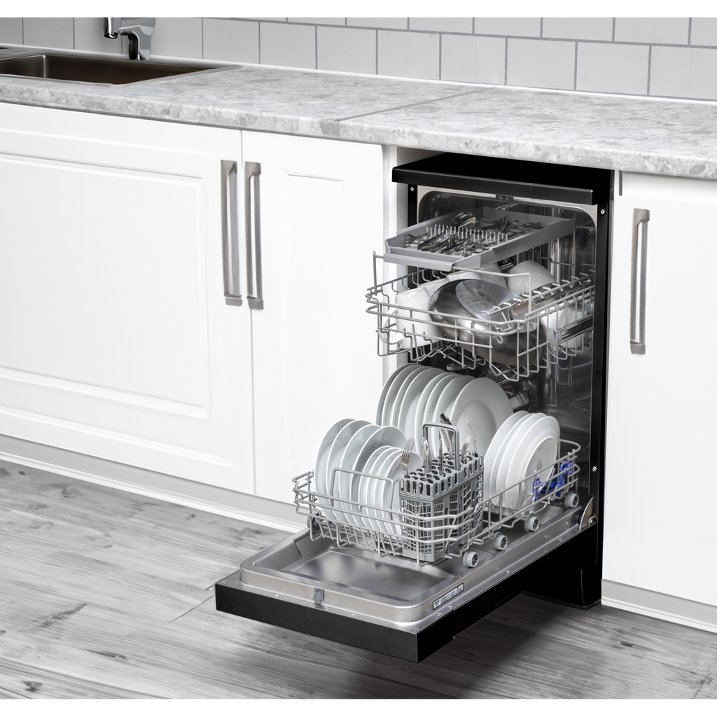 Slimline Freestanding Dishwasher 45cm Wide 10 Place Settings - Black DH267