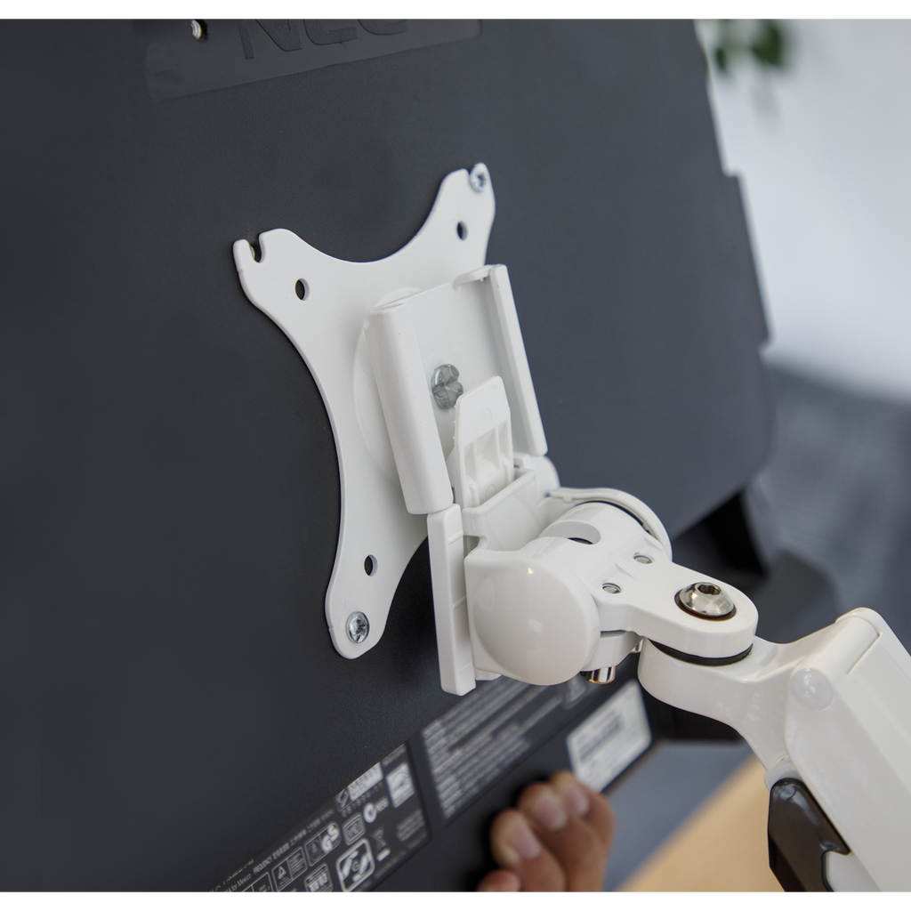 Adjustable Single Monitor Arm with 360° Rotation - White DH26