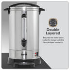 Baridi Hot Water Boiler, Tea Urn, 20L Capacity, Stainless Steel DH270