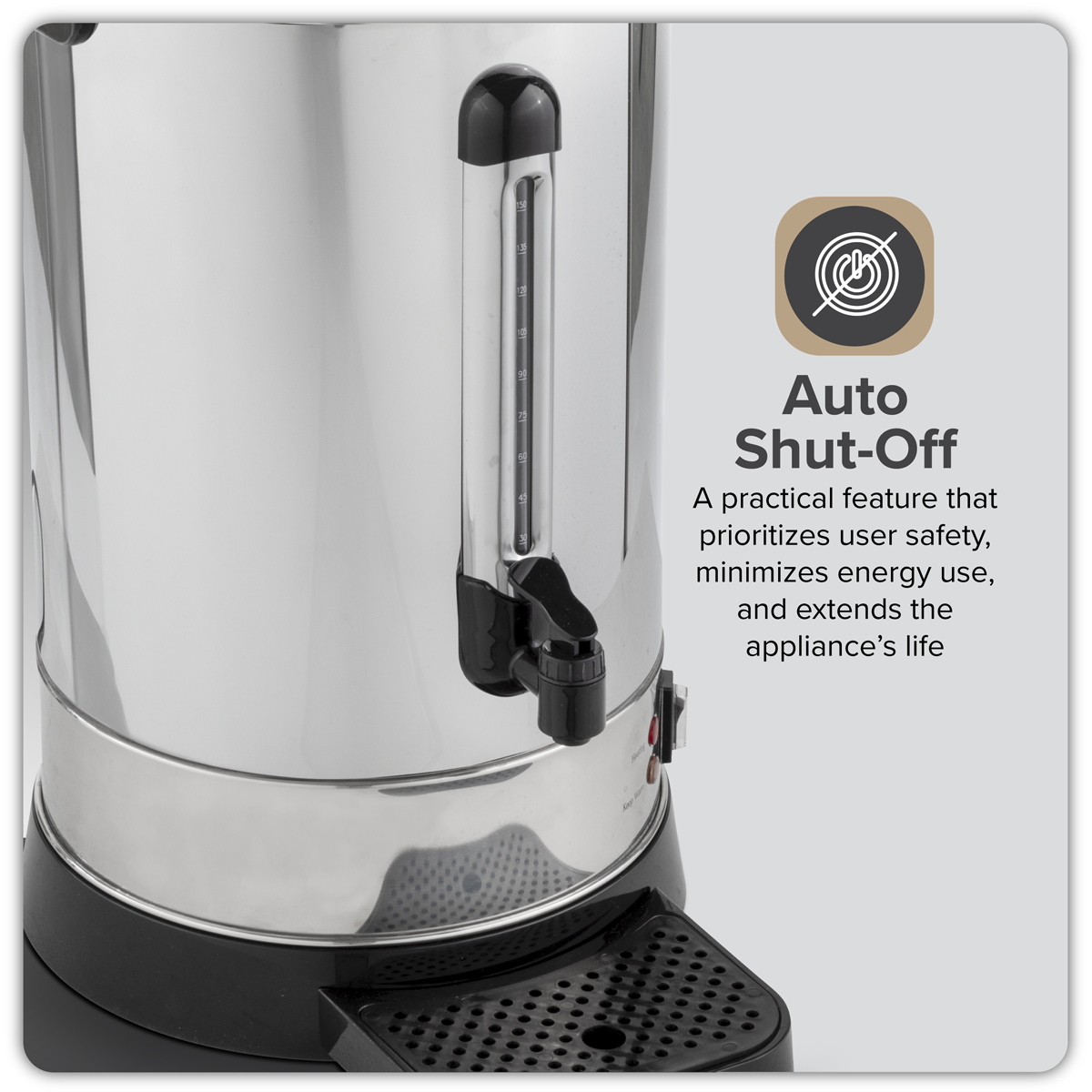Baridi Hot Water Boiler, Tea Urn, 20L Capacity, Stainless Steel DH270