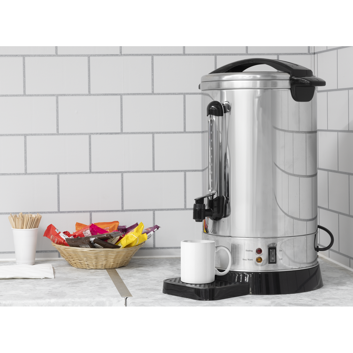 Baridi Hot Water Boiler, Tea Urn, 20L Capacity, Stainless Steel DH270