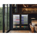 Hinged Double Door, Back Bar Drinks Fridge/Cooler, 190L Capacity, 262 Cans - Black DH272