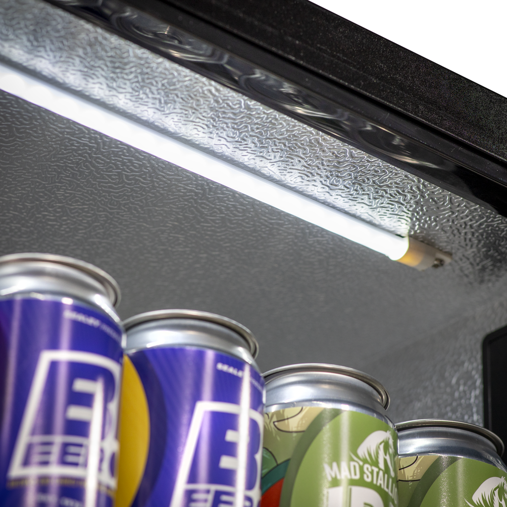 Hinged Double Door, Back Bar Drinks Fridge/Cooler, 190L Capacity, 262 Cans - Black DH272