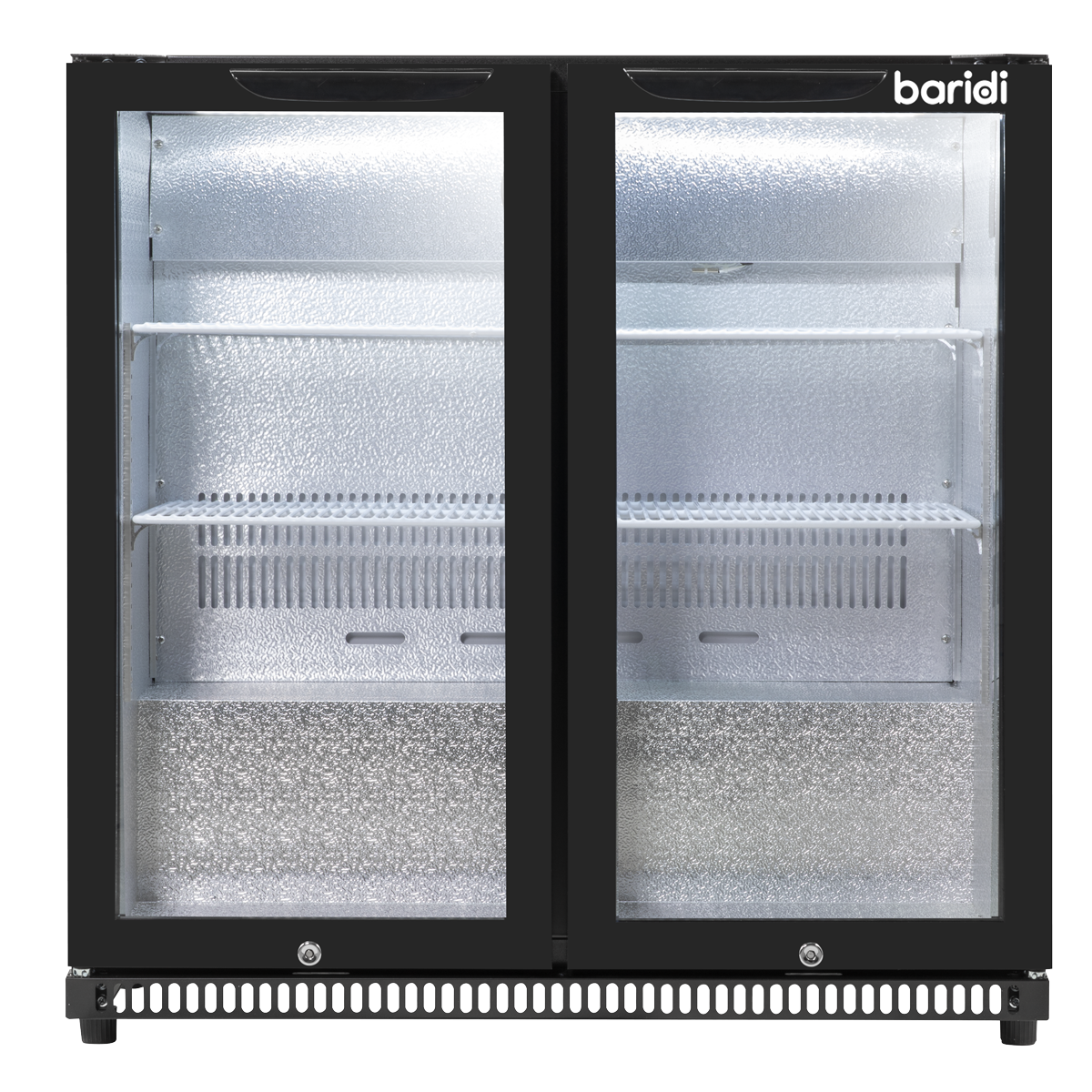 Hinged Double Door, Back Bar Drinks Fridge/Cooler, 190L Capacity, 262 Cans - Black DH272