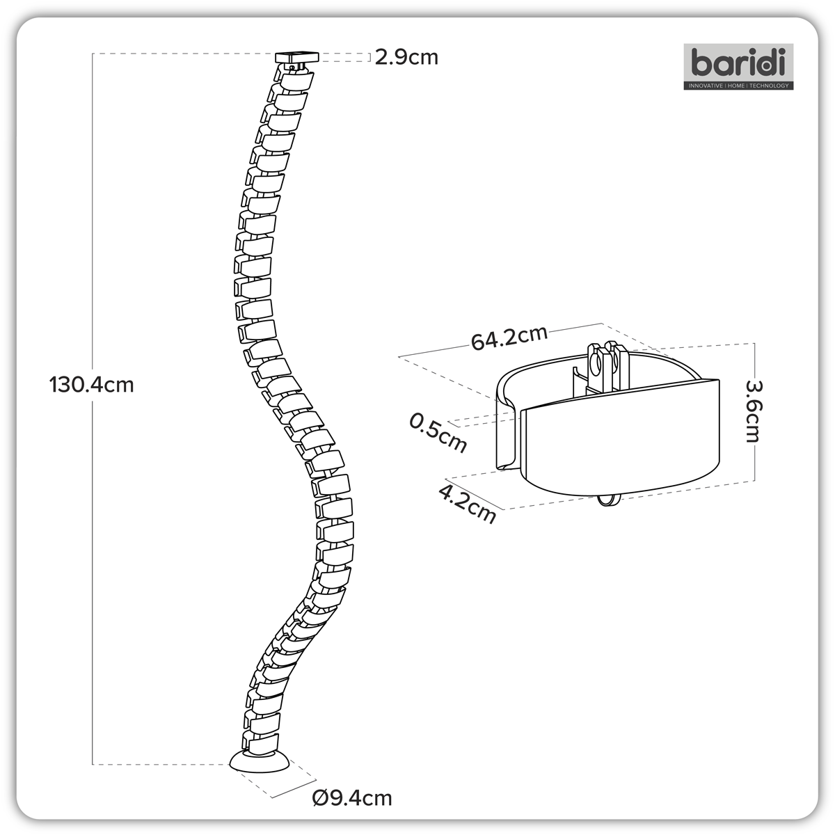 Flexible Cable Management System, Magnetic 1.3m DH275
