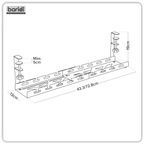 Extendable Cable Management Tray 435/730 x 130 x 190mm - Black DH276