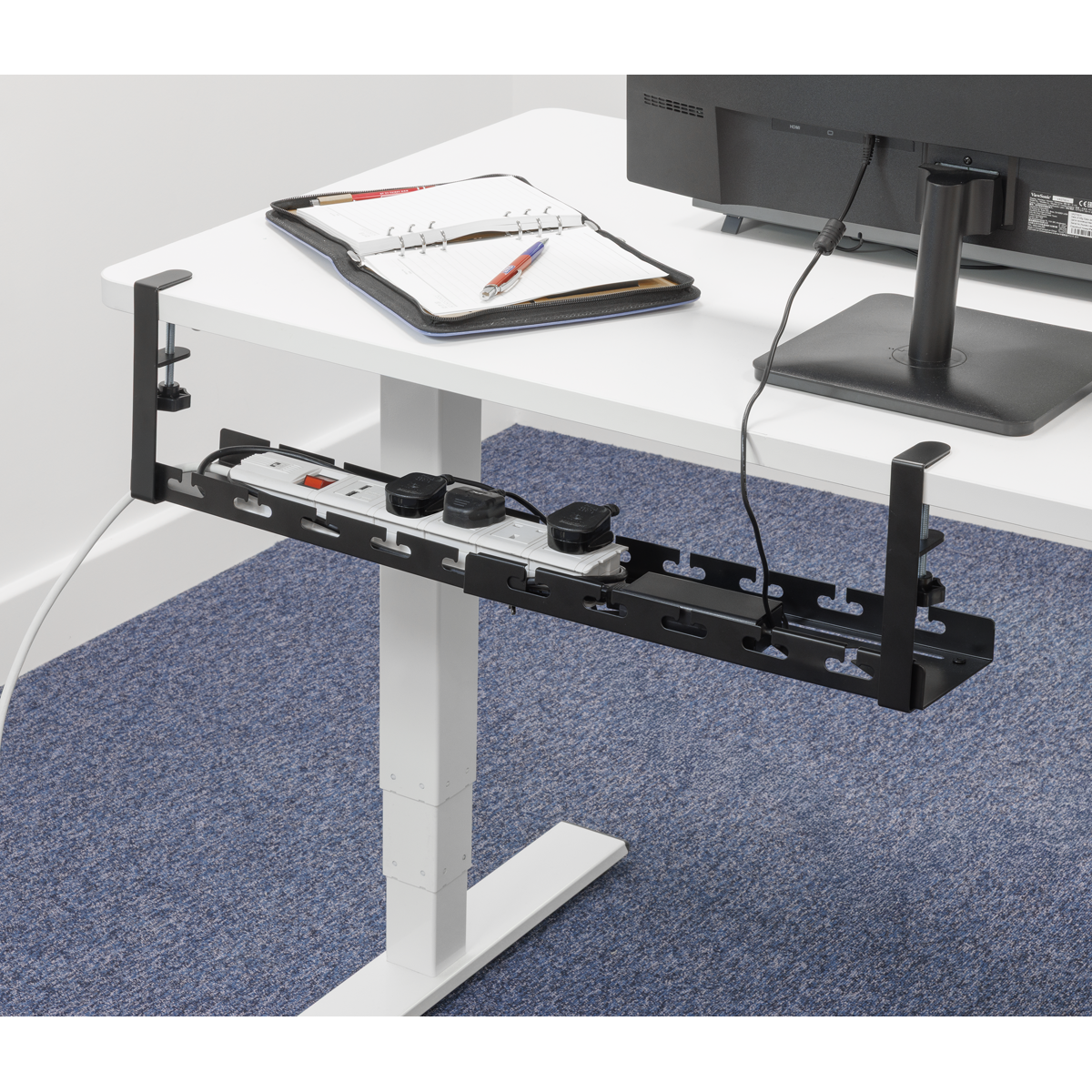 Extendable Cable Management Tray 435/730 x 130 x 190mm - Black DH276