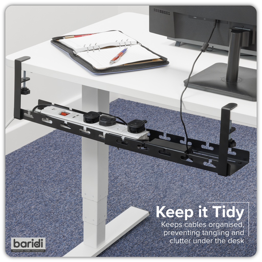 Extendable Cable Management Tray 435/730 x 130 x 190mm - Black DH276