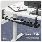 Extendable Cable Management Tray 435/730 x 130 x 190mm - Black DH276