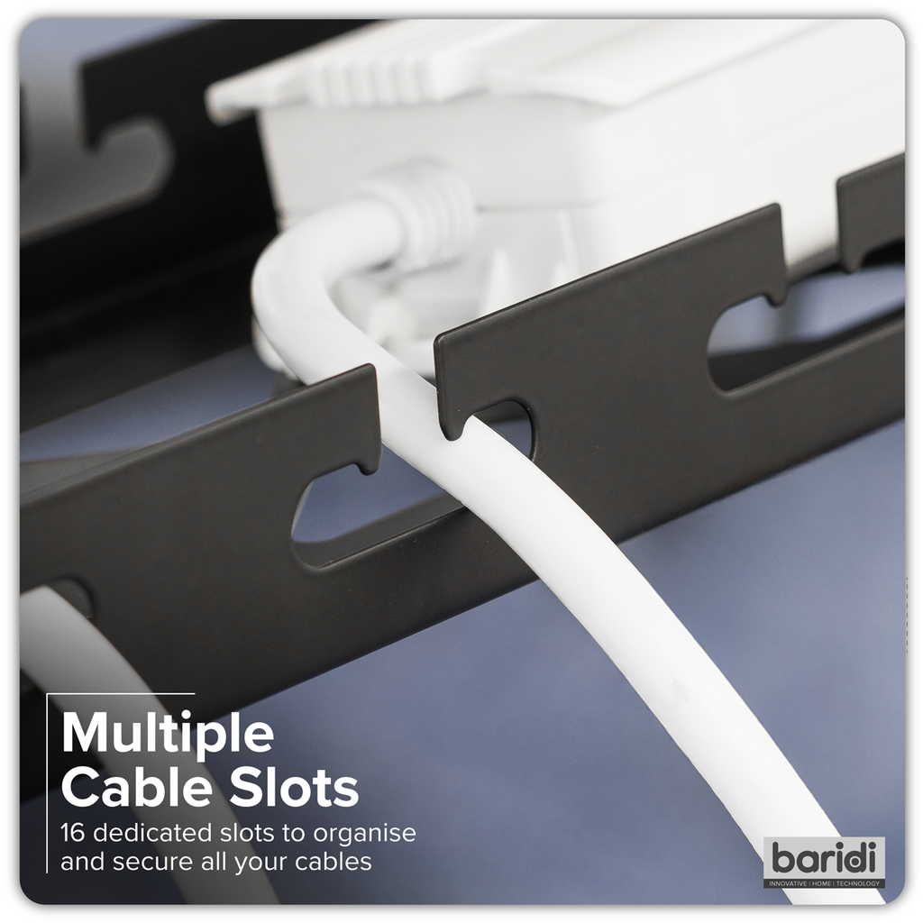 Extendable Cable Management Tray 435/730 x 130 x 190mm - Black DH276