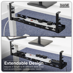 Extendable Cable Management Tray 435/730 x 130 x 190mm - Black DH276