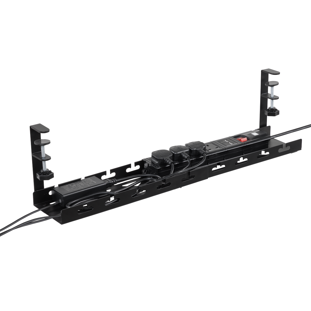 Extendable Cable Management Tray 435/730 x 130 x 190mm - Black DH276