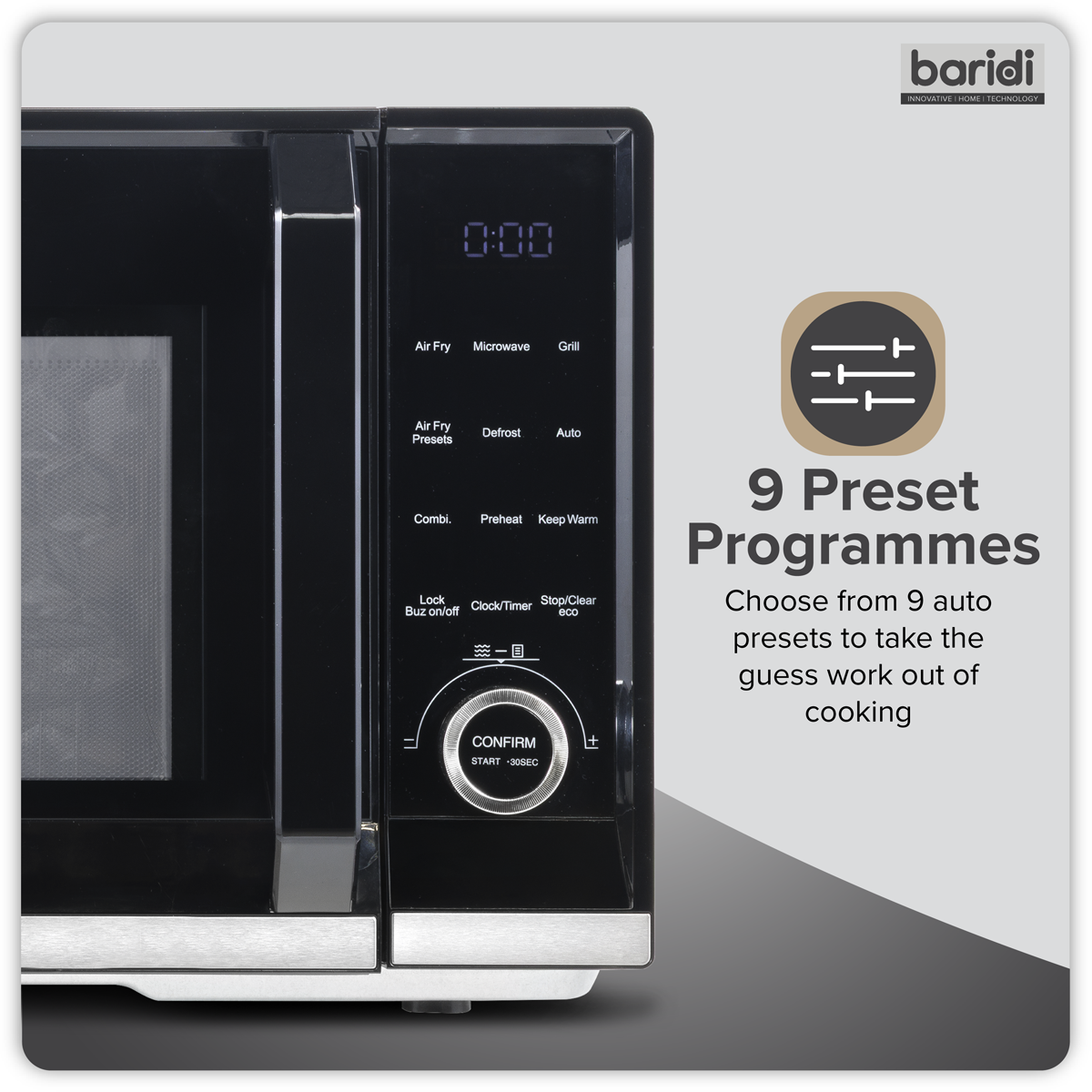 7-in-1 Air Fryer Microwave & Grill, 28L Capacity - Black DH277