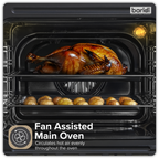 90cm Built-In Double Oven, 88L Capacity, Energy Rating A – Black DH279