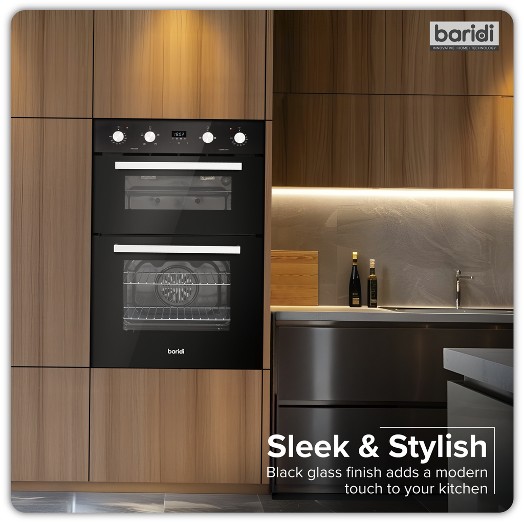 90cm Built-In Double Oven, 88L Capacity, Energy Rating A – Black DH279