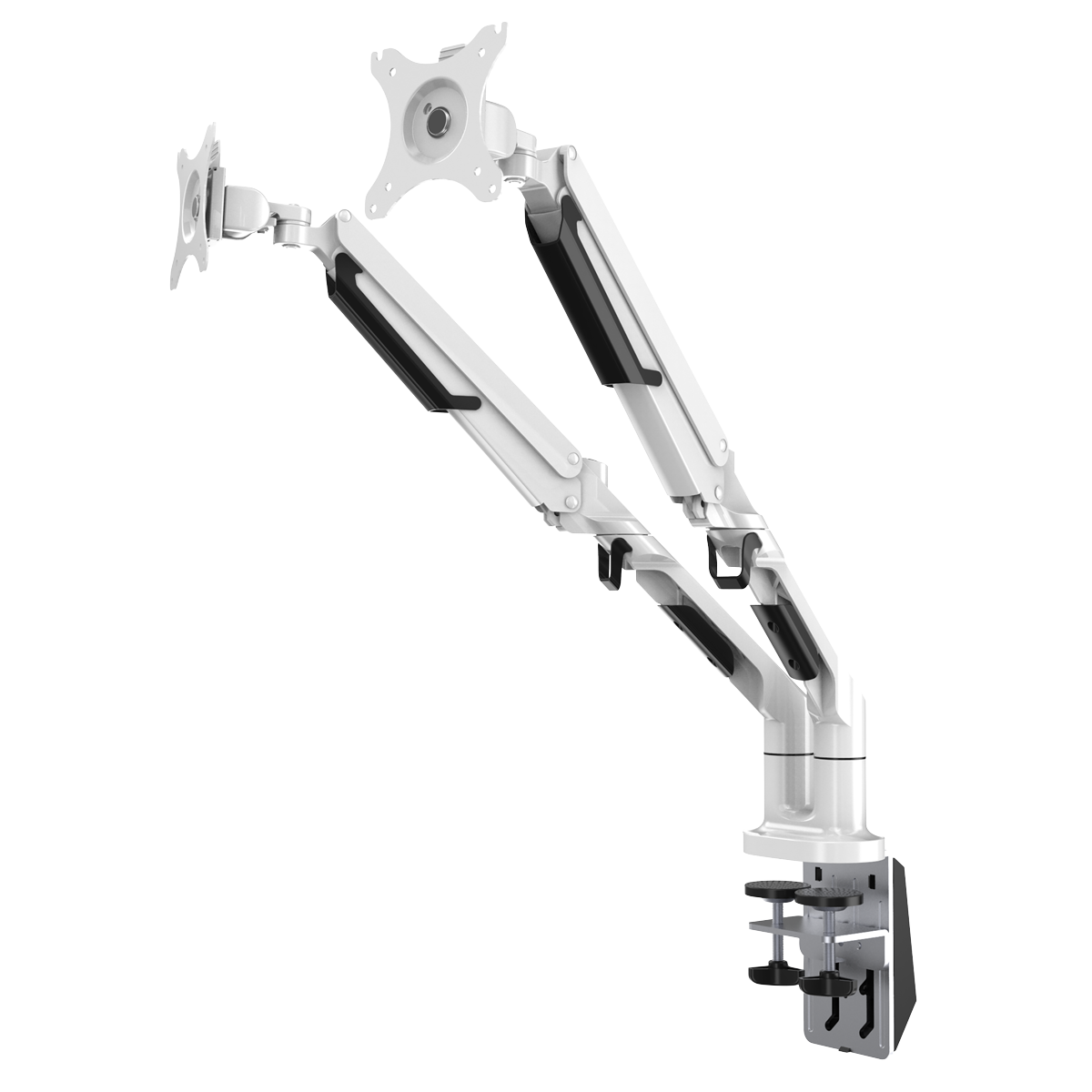 Adjustable Double Monitor Arm with 360° Rotation - White DH27
