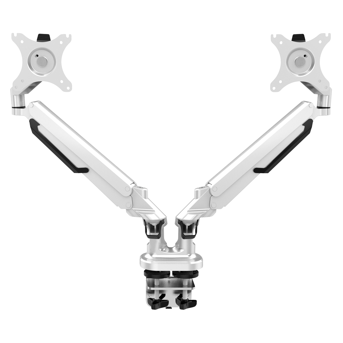 Adjustable Double Monitor Arm with 360° Rotation - White DH27