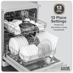 Regular Sized Freestanding Dishwasher 60cm Wide 13 Place Settings - Silver DH280