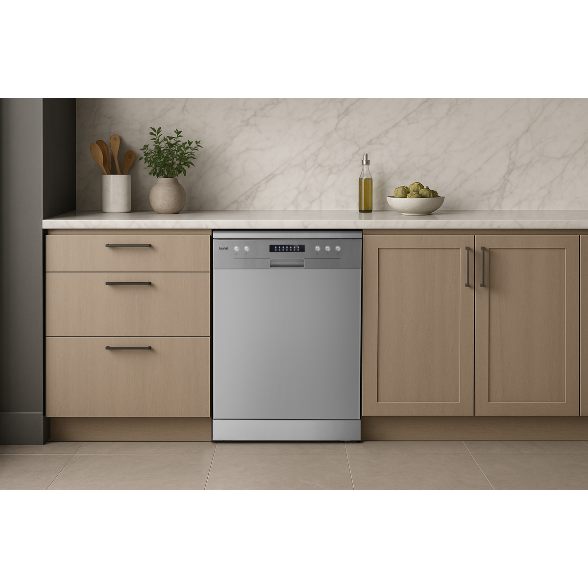 Regular Sized Freestanding Dishwasher 60cm Wide 13 Place Settings - Silver DH280