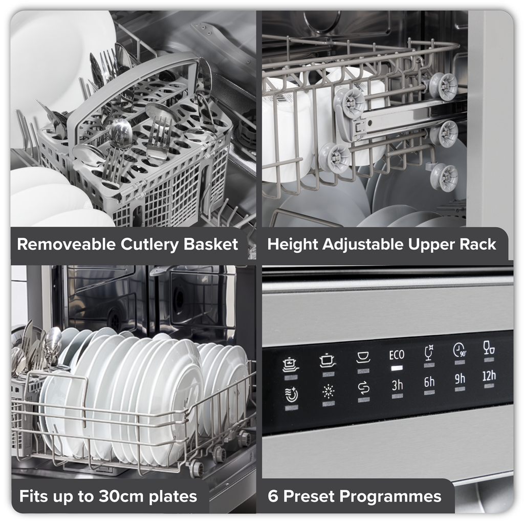 Regular Sized Freestanding Dishwasher 60cm Wide 13 Place Settings - Silver DH280
