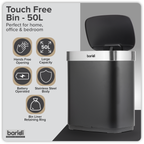 Sensor Bin 50L - Black/Stainless Steel DH281