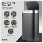 Sensor Bin 80L - Black/Stainless Steel DH283