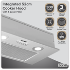 Cooker Hood with 5-Layer Filter 52cm - Stainless Steel DH284
