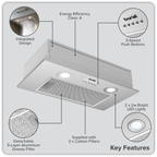 Cooker Hood with 5-Layer Filter 52cm - Stainless Steel DH284