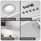 Cooker Hood with 5-Layer Filter 52cm - Stainless Steel DH284