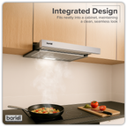 Telescopic Cooker Hood with Aluminium Filters 60cm - Stainless Steel DH286