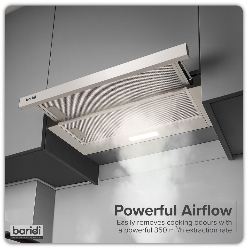 Telescopic Cooker Hood with Aluminium Filters 60cm - Stainless Steel DH286