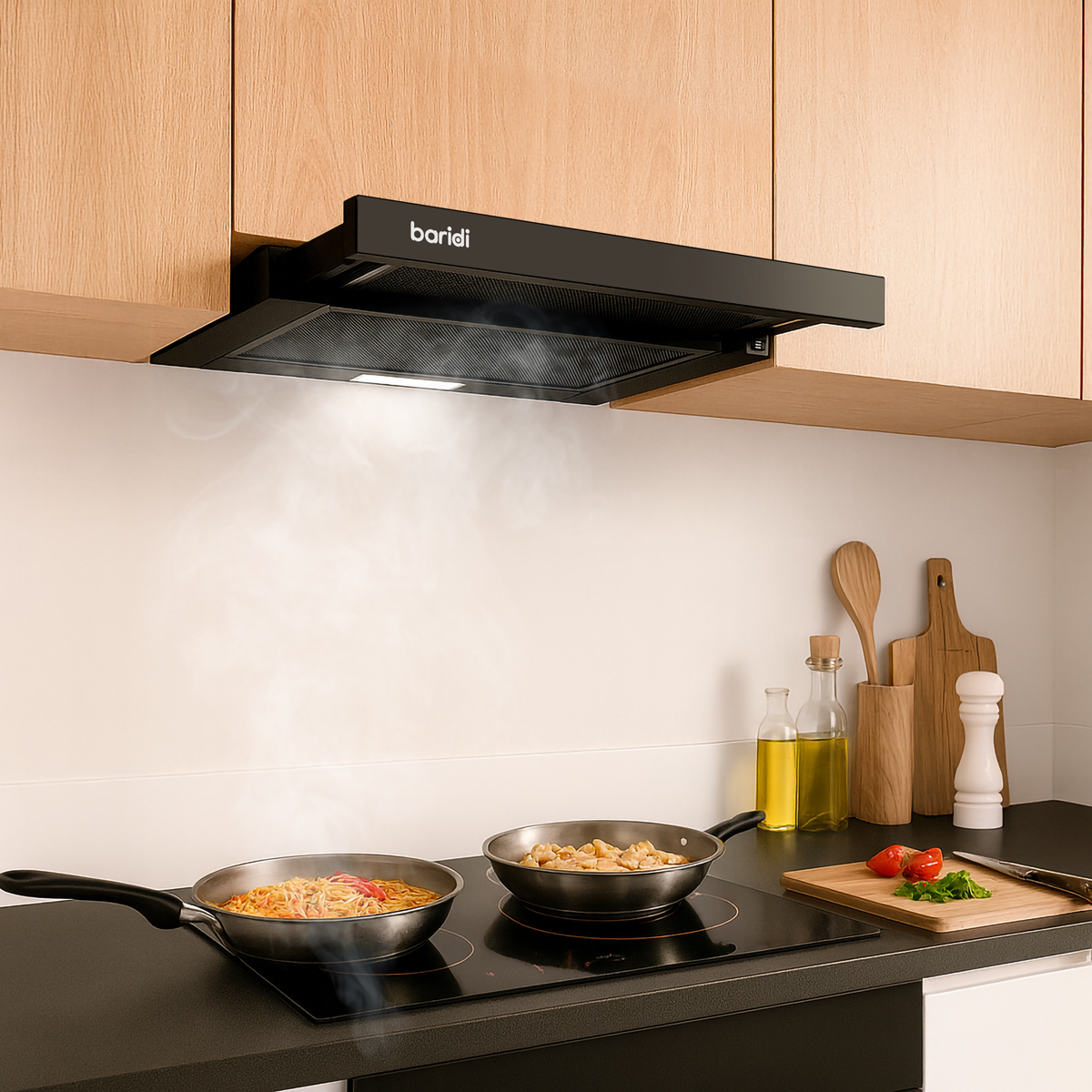 Telescopic Cooker Hood with Aluminium Filters 60cm - Black DH287
