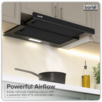 Telescopic Cooker Hood with Aluminium Filters 60cm - Black DH287