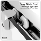 Sliding Shower Door 1000 x 1850mm, 6mm Tempered Glass, Reversible - Chrome DH292