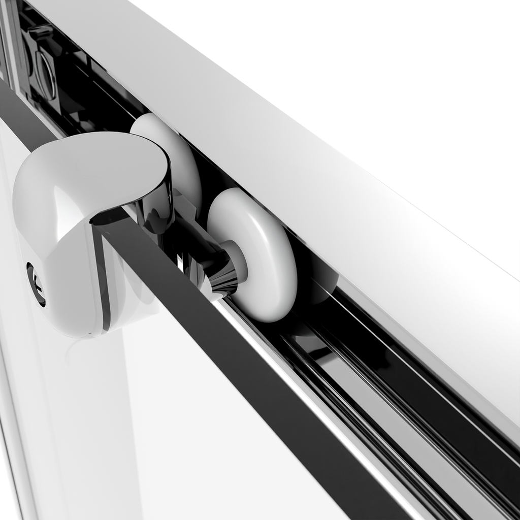 Sliding Shower Door 1000 x 1850mm, 6mm Tempered Glass, Reversible - Chrome DH292