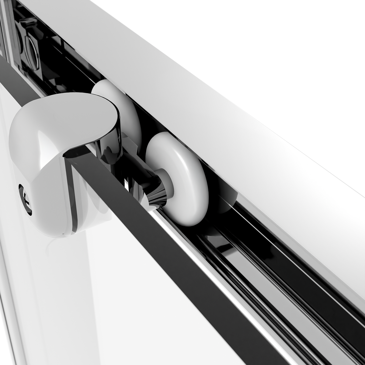 Sliding Shower Door 1000 x 1850mm, 6mm Tempered Glass, Reversible - Chrome DH292