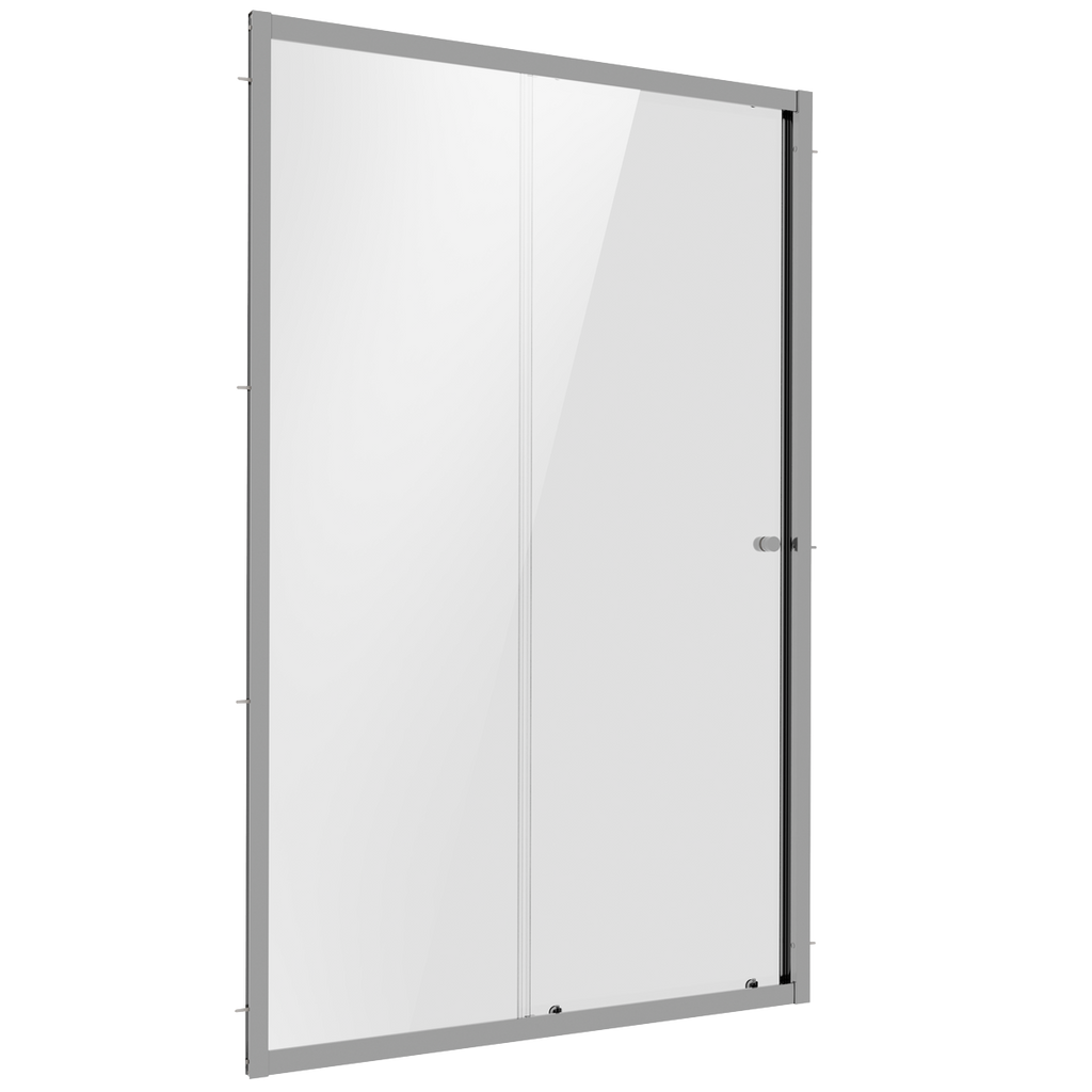 Sliding Shower Door 1000 x 1850mm, 6mm Tempered Glass, Reversible - Chrome DH292