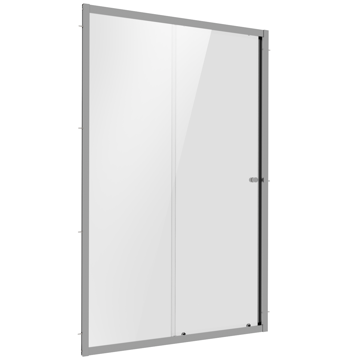 Sliding Shower Door 1000 x 1850mm, 6mm Tempered Glass, Reversible - Chrome DH292
