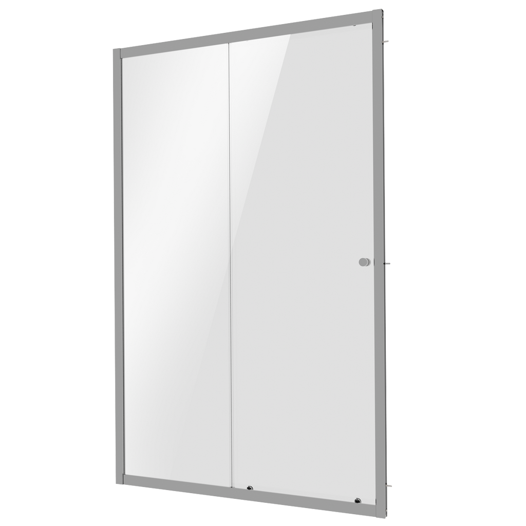 Sliding Shower Door 1000 x 1850mm, 6mm Tempered Glass, Reversible - Chrome DH292