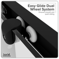 Sliding Shower Door 1000 x 1850mm, 6mm Tempered Glass, Reversible - Black DH293