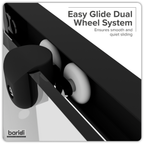 Sliding Shower Door 1000 x 1850mm, 6mm Tempered Glass, Reversible - Black DH293