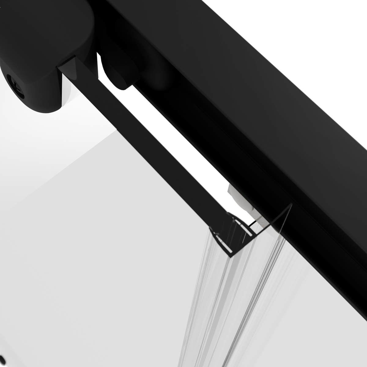 Sliding Shower Door 1000 x 1850mm, 6mm Tempered Glass, Reversible - Black DH293