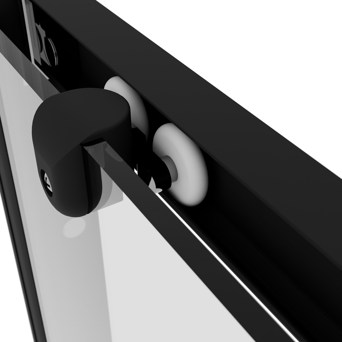 Sliding Shower Door 1000 x 1850mm, 6mm Tempered Glass, Reversible - Black DH293