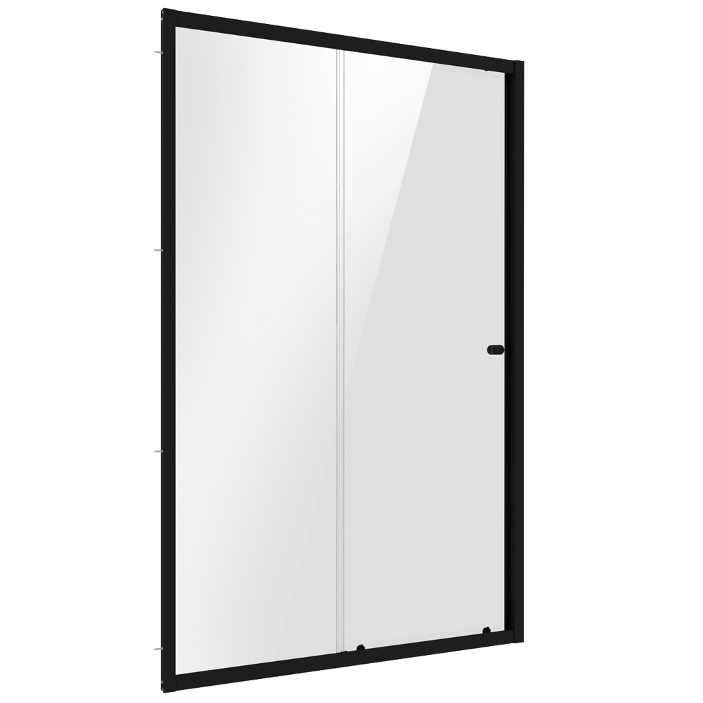 Sliding Shower Door 1000 x 1850mm, 6mm Tempered Glass, Reversible - Black DH293