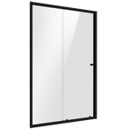 Sliding Shower Door 1000 x 1850mm, 6mm Tempered Glass, Reversible - Black DH293