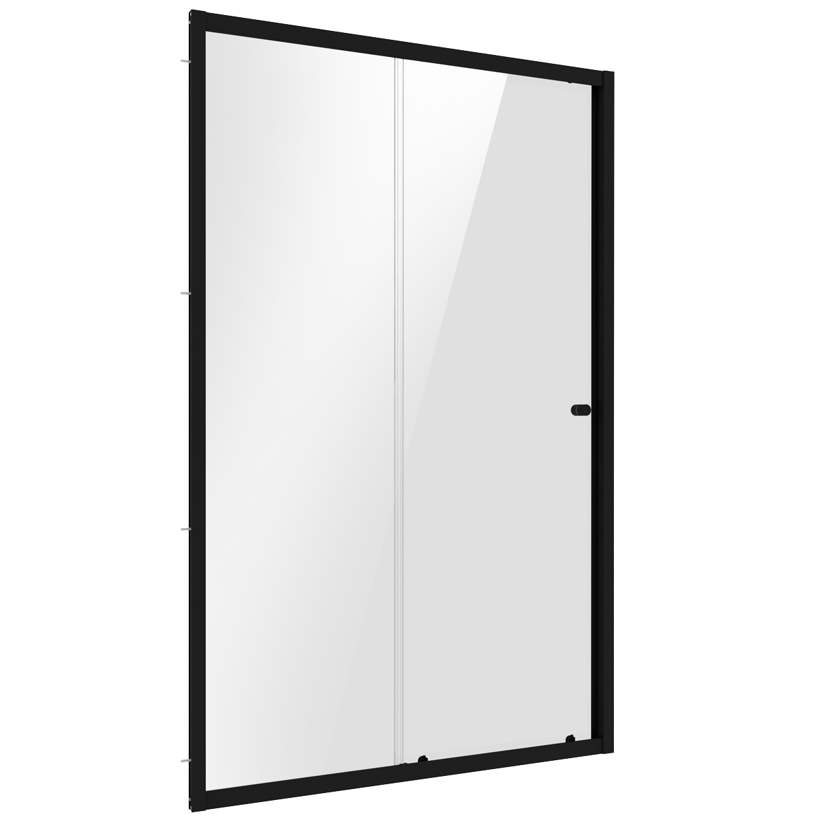 Sliding Shower Door 1000 x 1850mm, 6mm Tempered Glass, Reversible - Black DH293