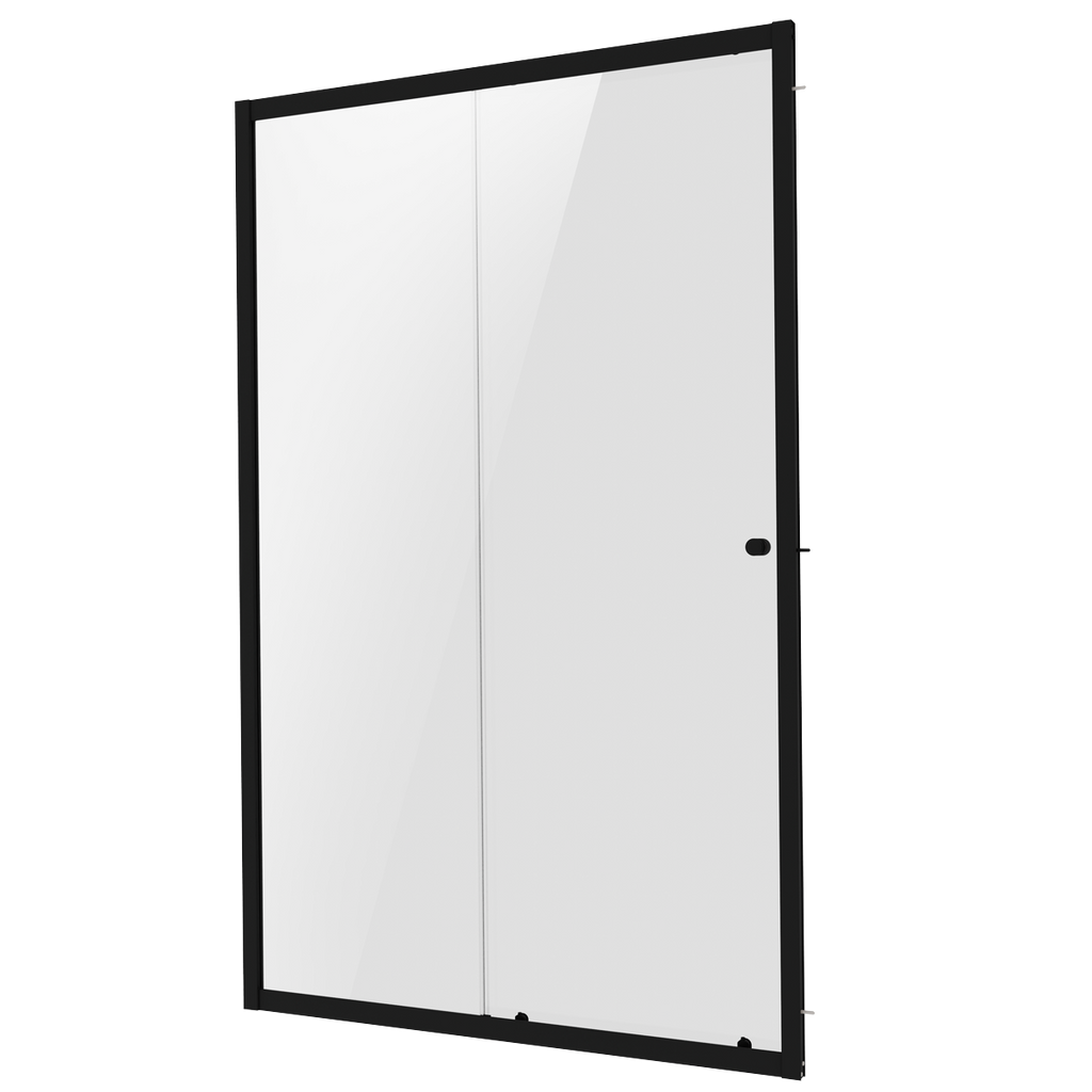 Sliding Shower Door 1000 x 1850mm, 6mm Tempered Glass, Reversible - Black DH293