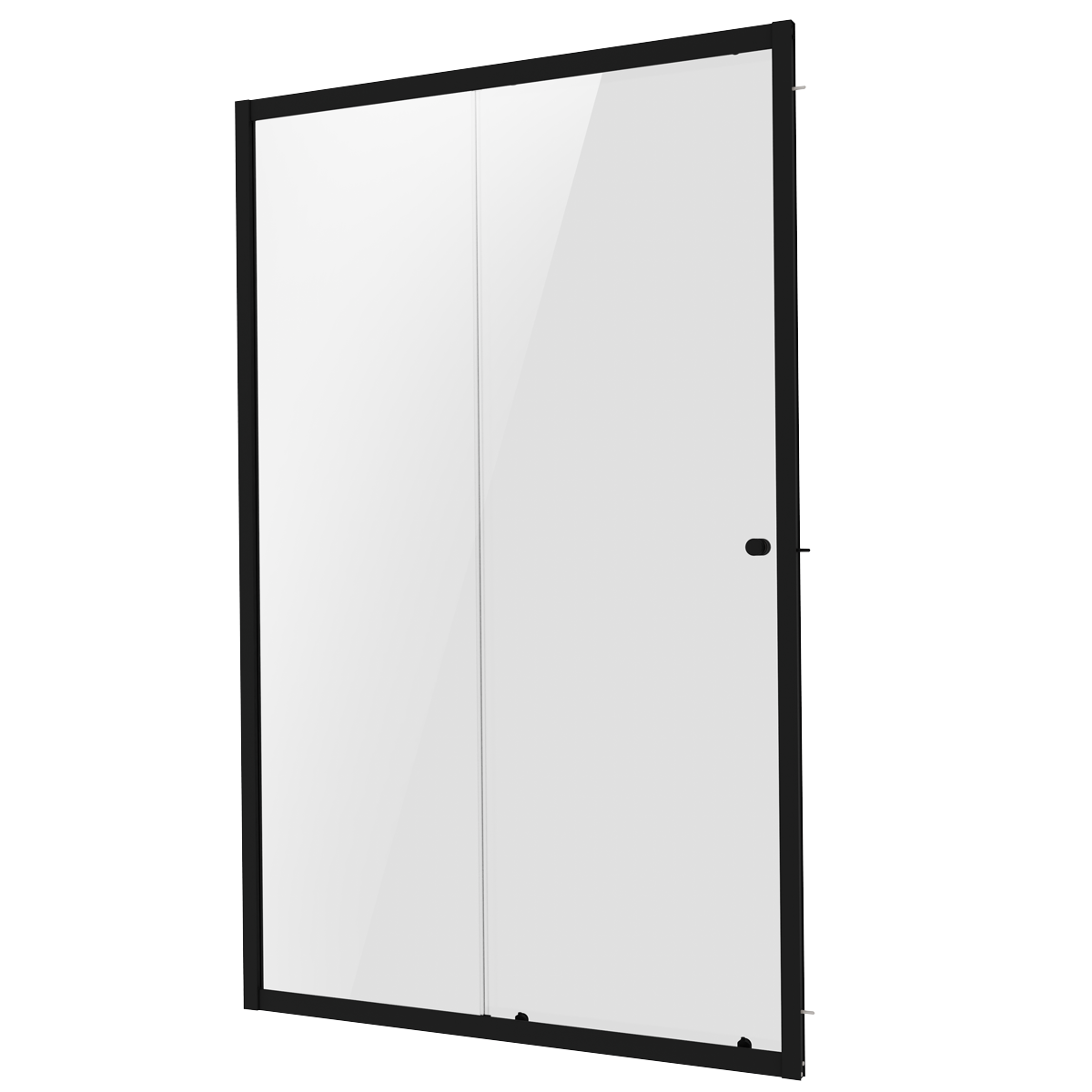 Sliding Shower Door 1000 x 1850mm, 6mm Tempered Glass, Reversible - Black DH293