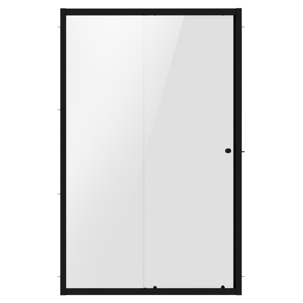 Sliding Shower Door 1000 x 1850mm, 6mm Tempered Glass, Reversible - Black DH293
